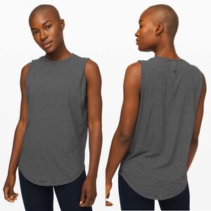 Lululemon Brunswick Muscle Tank hype‎ Stripe Black White W1CH0S Size 2